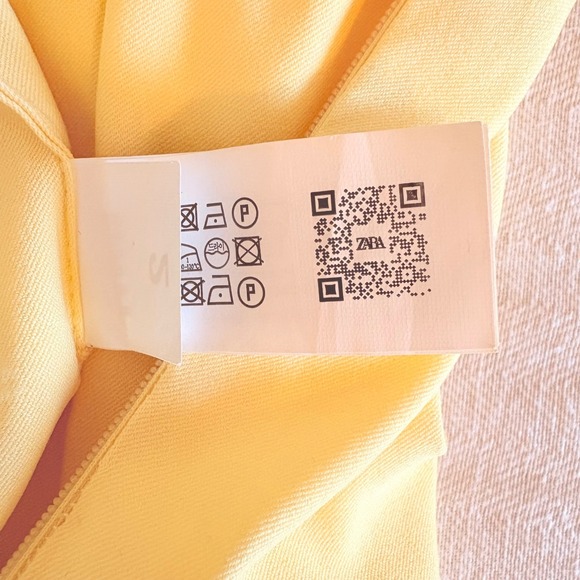 Zara Womens Yellow Asymmetric Strapless Ruched Corset Top Side Zip Size S 306/S - Picture 5 of 7